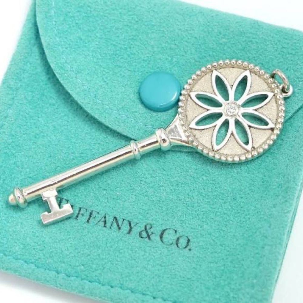 Tiffany Daisy Key Pendant with Diamond